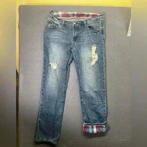 Rue21 Blue Distressed Straight Leg Jeans